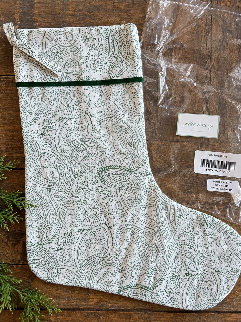 Julia Amory Hunter Paisley Christmas Stocking – New in Package